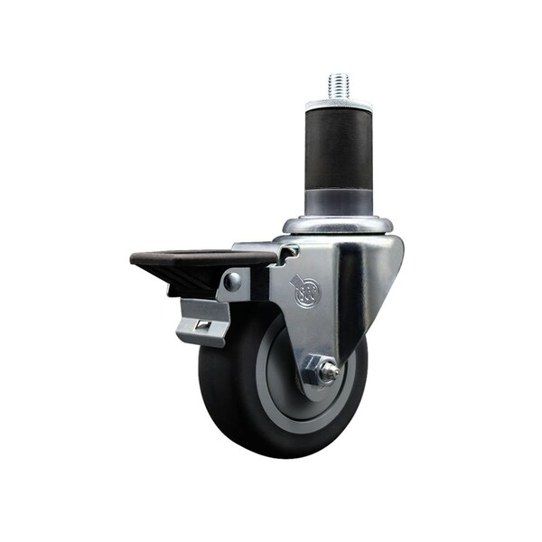 3.5'' Thermoplastic Rubber Swivel 1-5/8'' Expanding Stem Caster with Brake